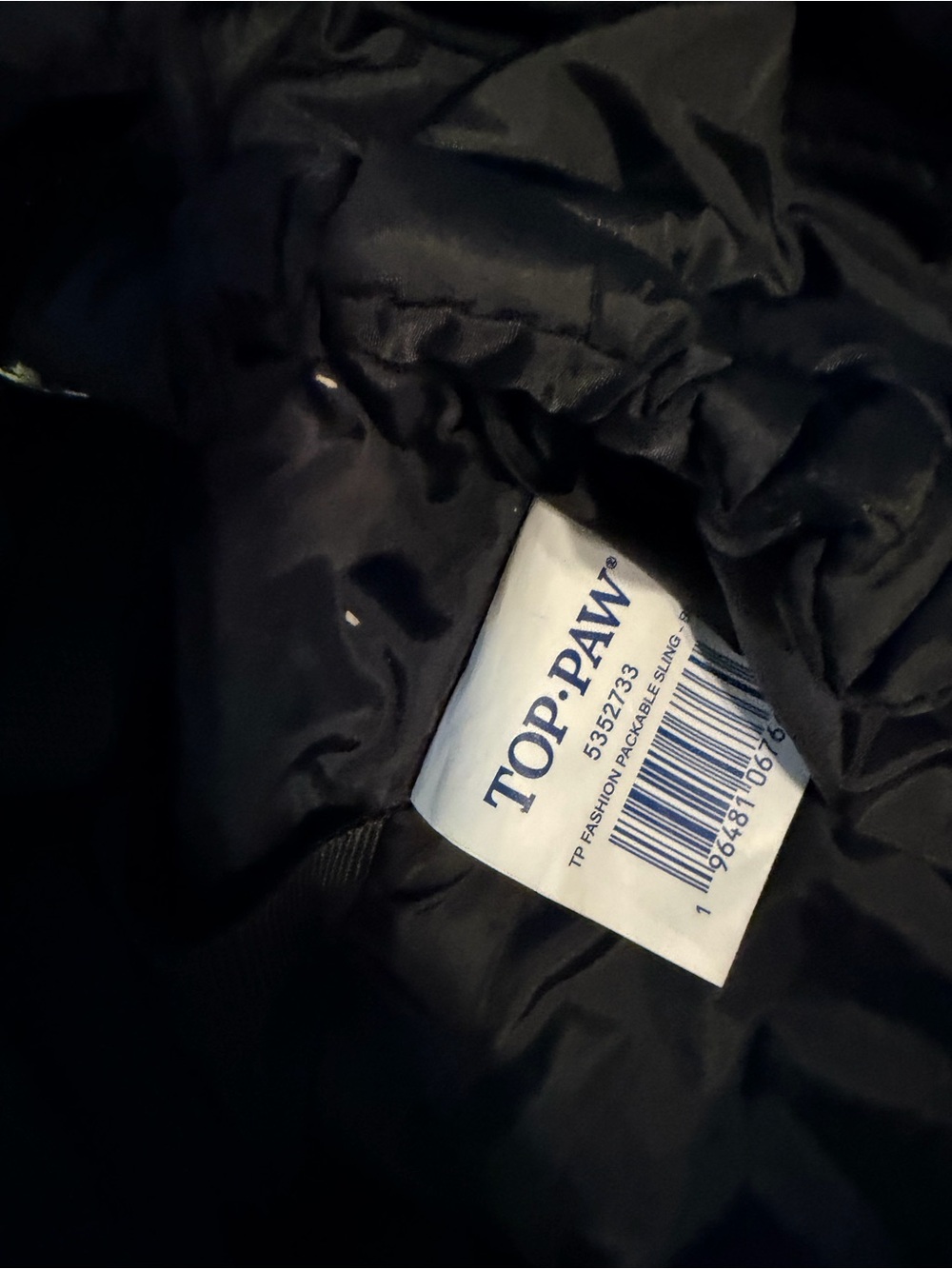 Top Paw Black Quilted Packable Travel Tote
